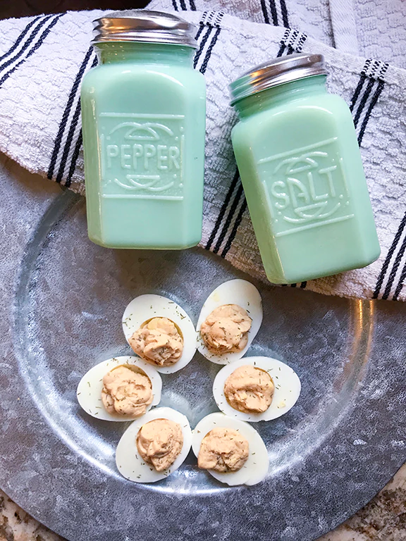 Beet Root Ketchup Deviled Eggs